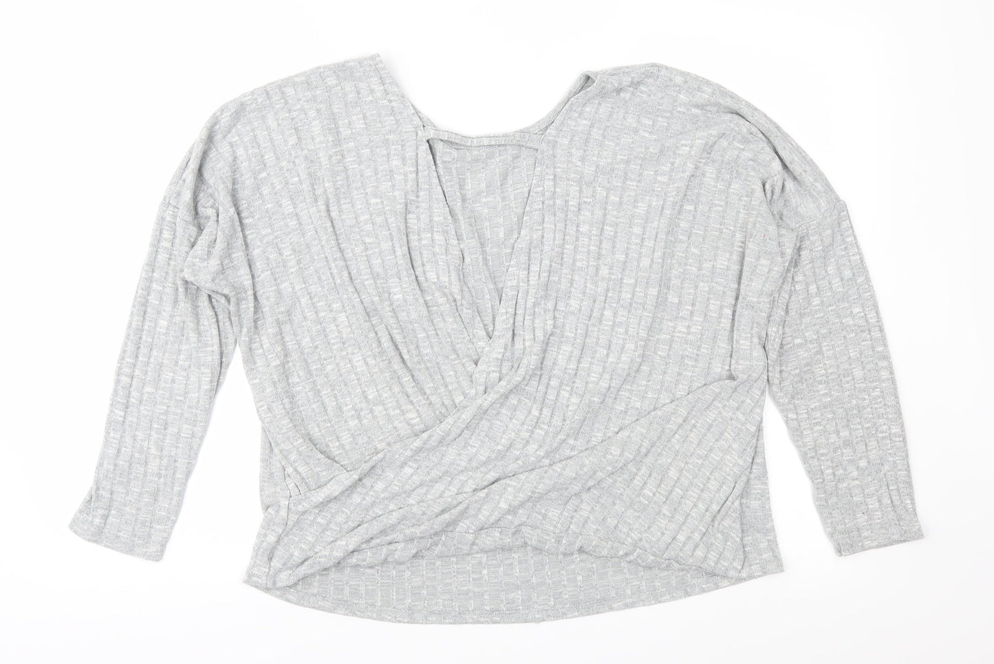 Papaya Womens Grey  Knit Pullover Jumper Size L