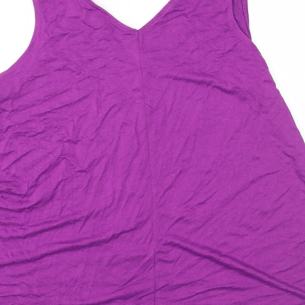 George Womens Purple  Jersey Basic Tank Size 8