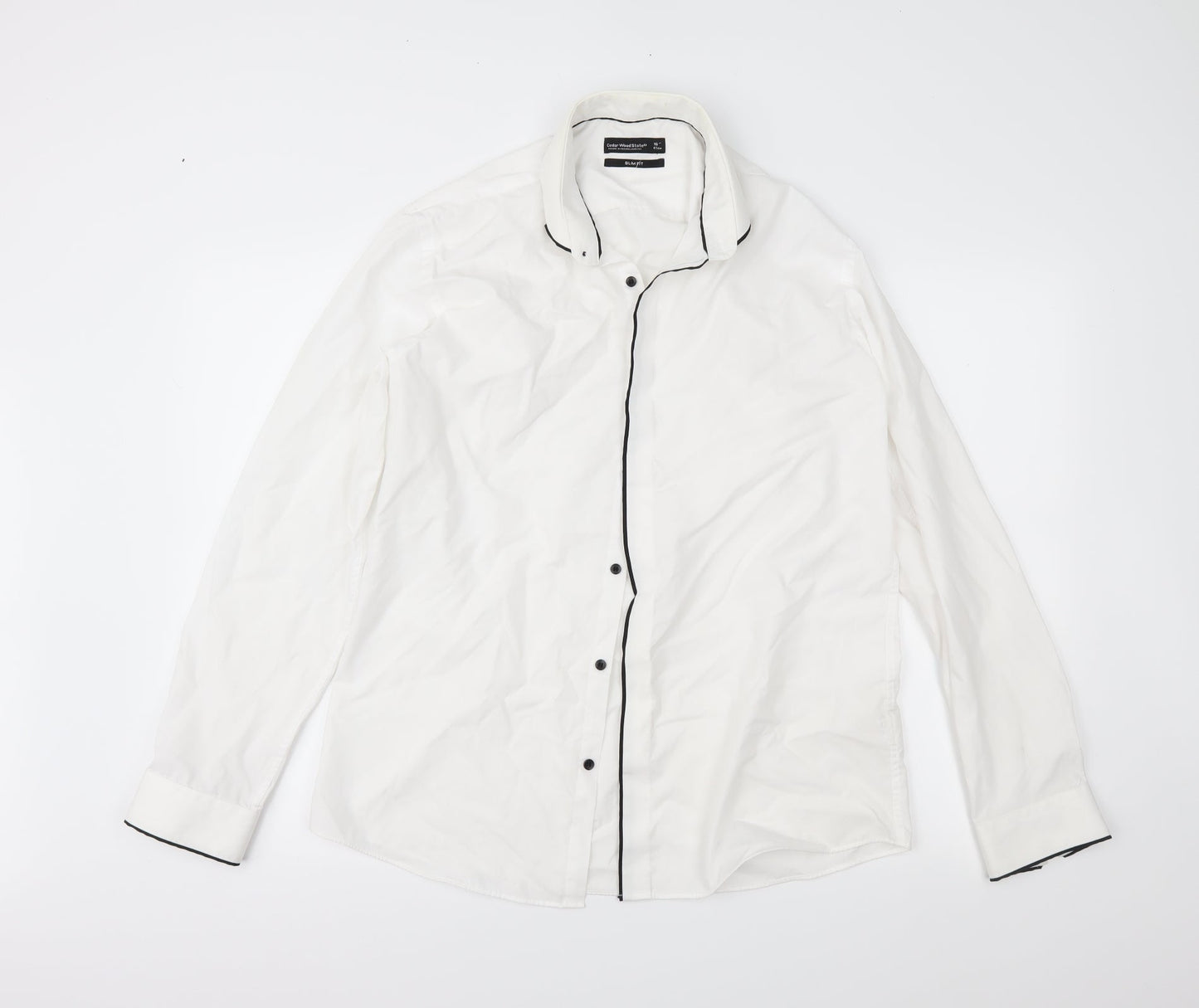 cedr Mens White    Button-Up Size 16