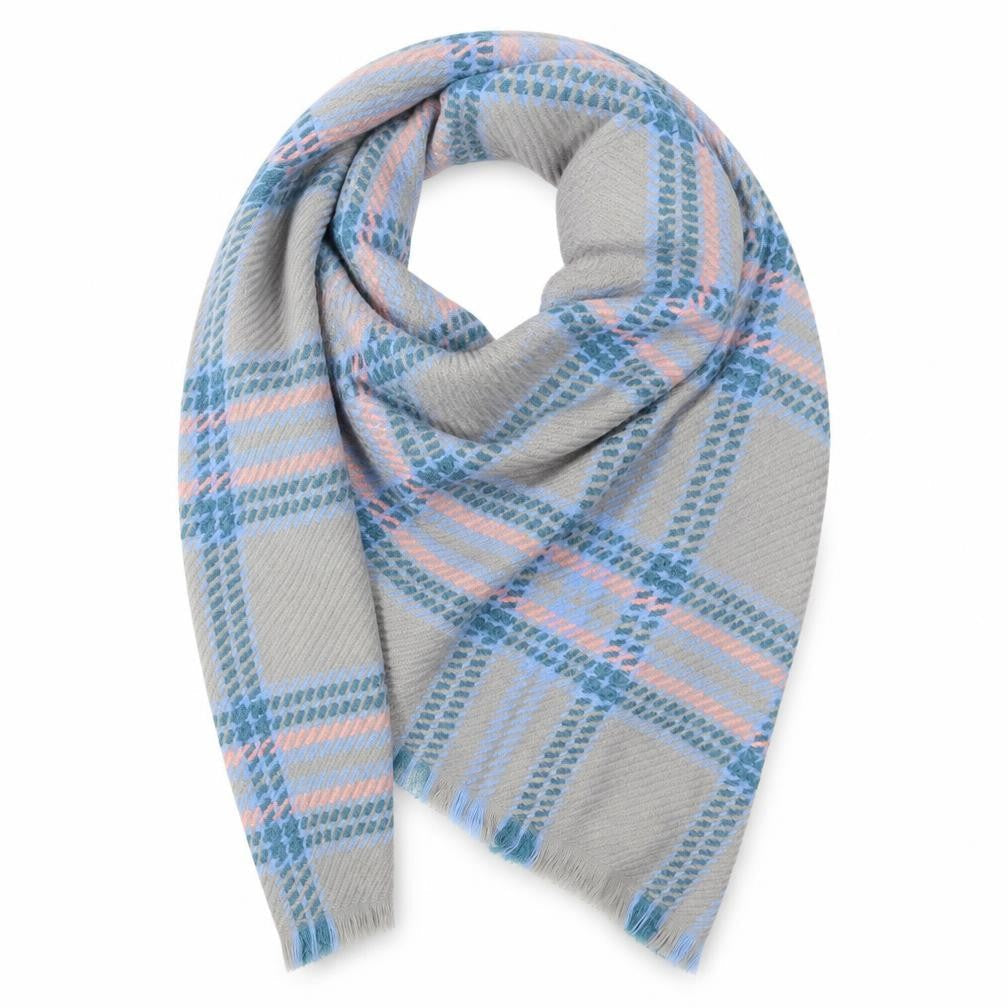 Prew Womens Grey Check   Shawl/Wrap