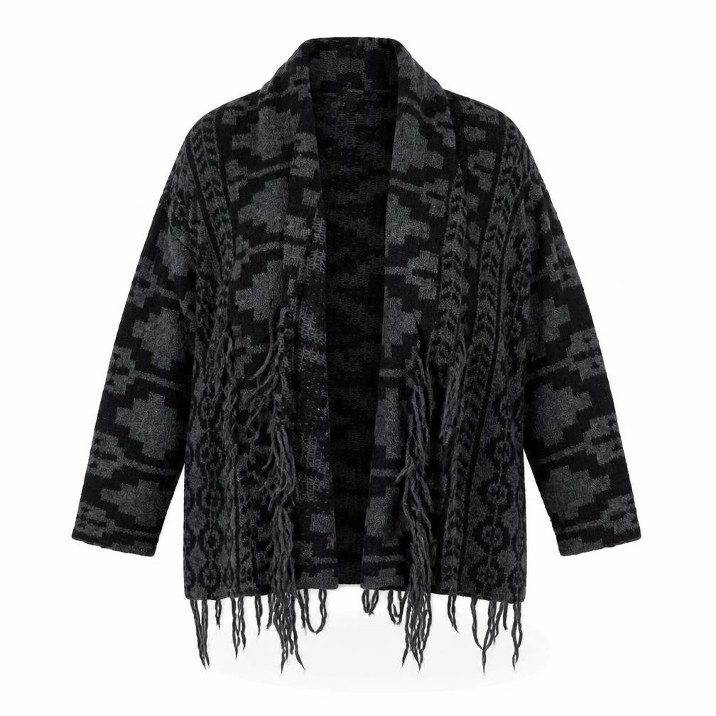 H&M Womens Grey Geometric Knit Cardigan Jumper Size XS