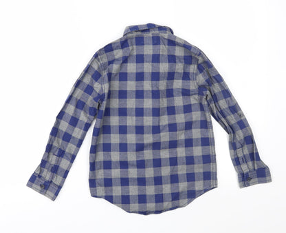 Preloved F&F Boys Black Check  Basic Button-Up Size 6-7 Years - Back