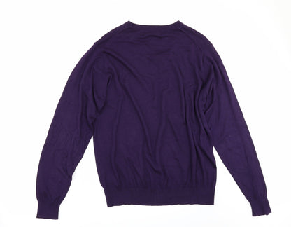 Preloved Marks and Spencer Mens Purple   Pullover Jumper - Back