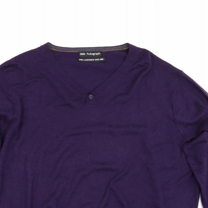 Preloved Marks and Spencer Mens Purple   Pullover Jumper - Detail