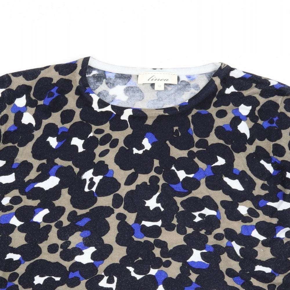 Linea Womens Multicoloured Animal Print  Pullover Jumper Size 12