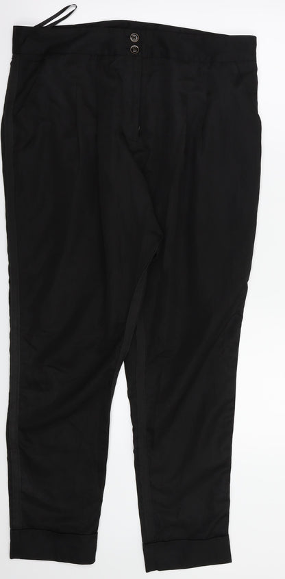 Preloved DENIM  Womens Black   Trousers  Size 12 L26 in - Front