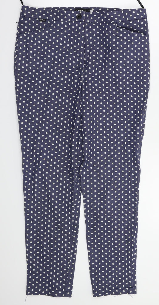 miko Womens Blue Polka Dot  Trousers  Size 32 in L26 in