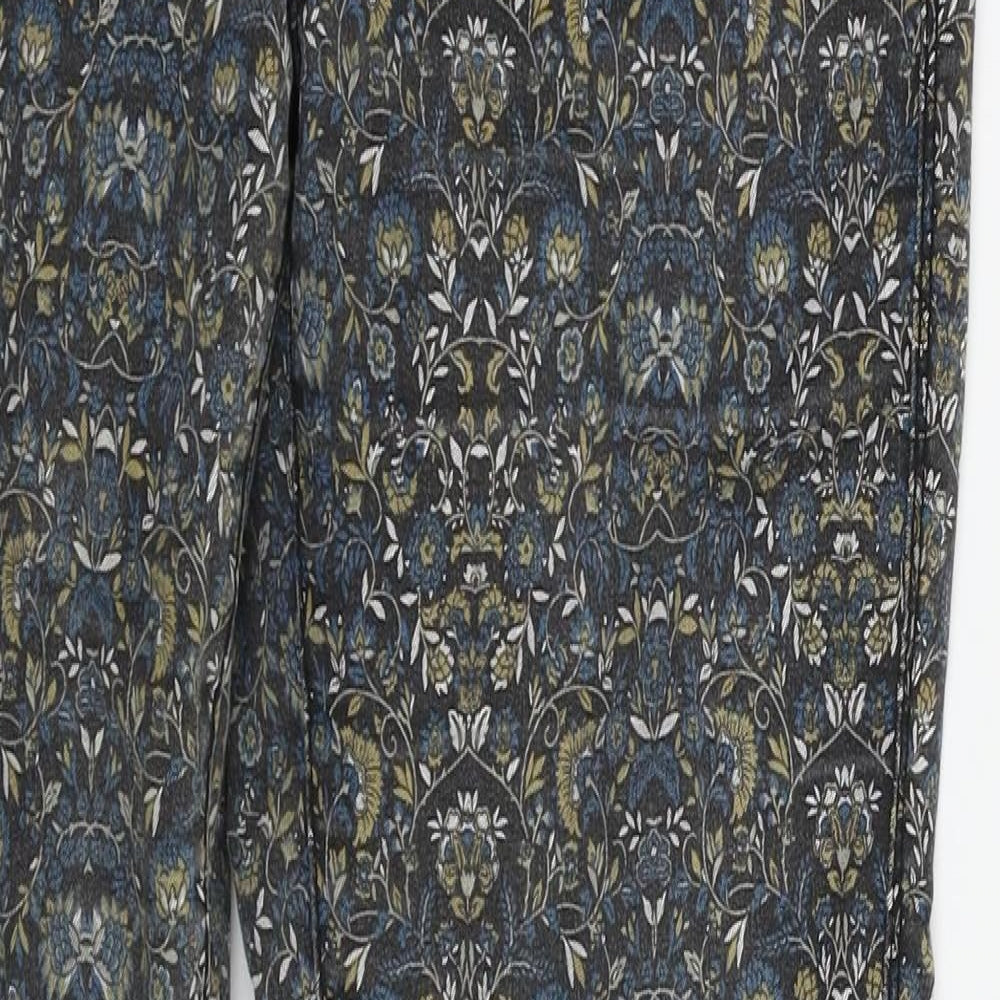 Camaieu Womens Grey Floral  Jegging Trousers Size 10 L30 in
