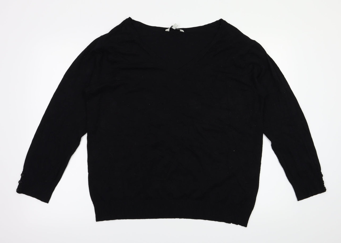 Peacocks Womens Black   Pullover Jumper Size 20