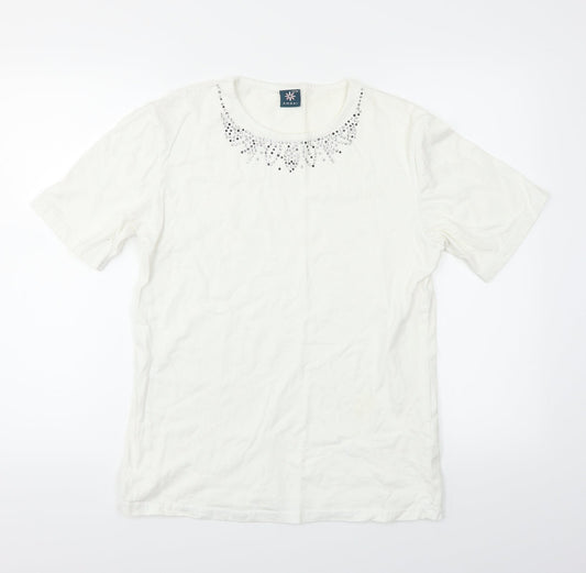 Amber Womens White   Basic T-Shirt Size 12