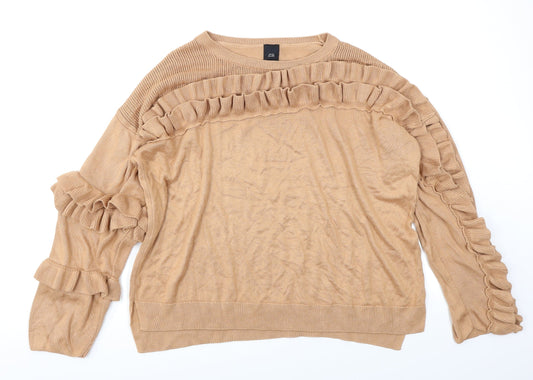 River Island Womens Brown  Knit Pullover Jumper Size 12  - Frill
