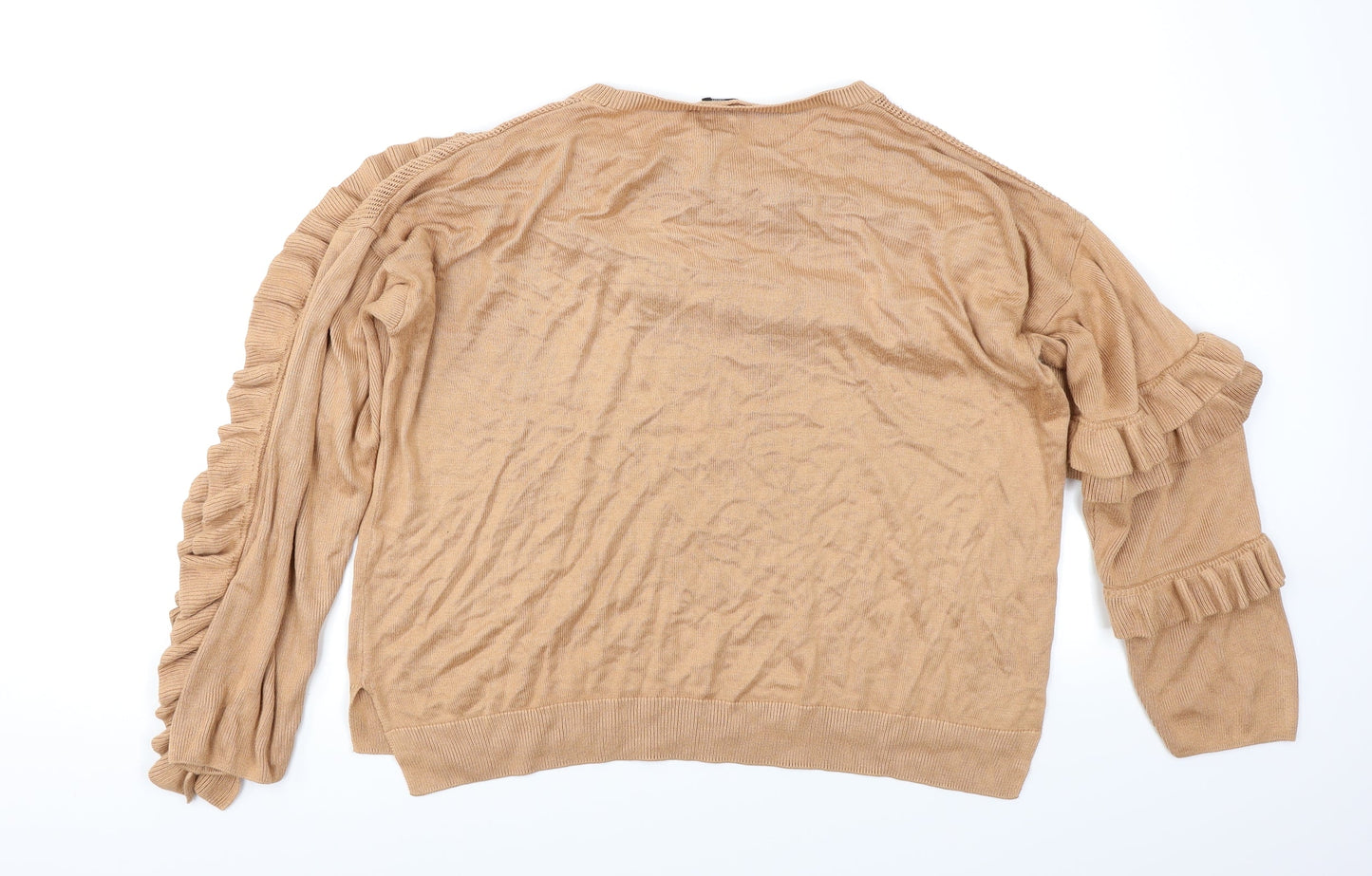 River Island Womens Brown  Knit Pullover Jumper Size 12  - Frill