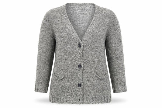 Divided Womens Grey  Knit Cardigan Jumper Size 12