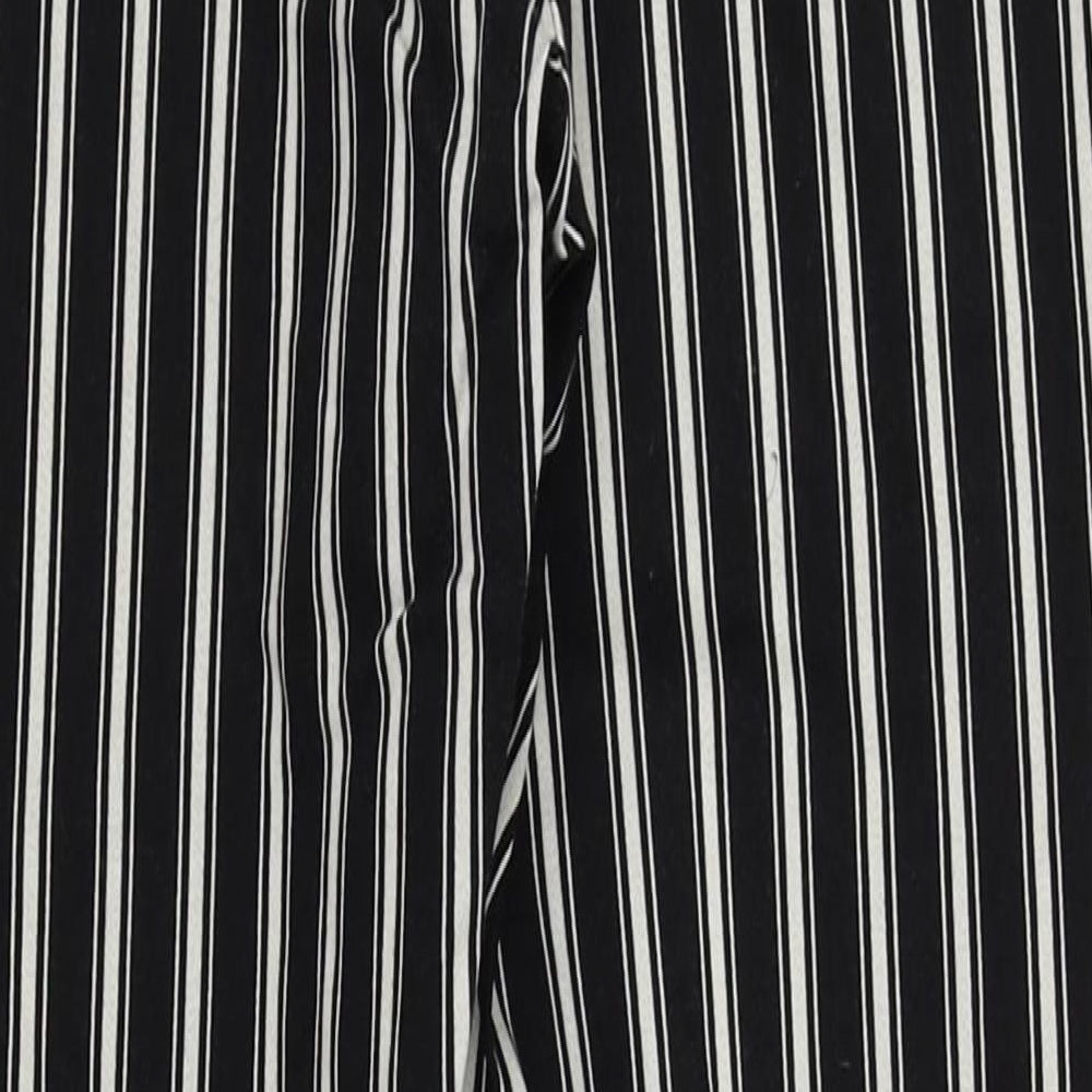 H&M Womens Black Striped  Trousers  Size 12 L25 in