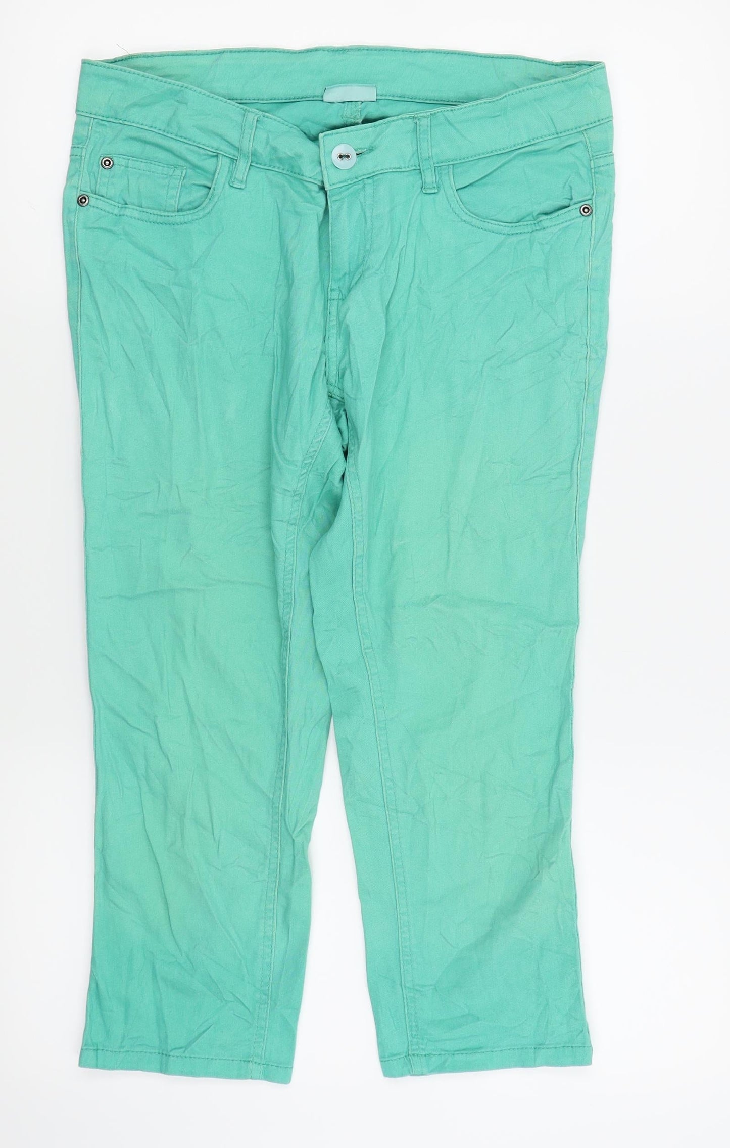OKAY Womens Green   Capri Jeans Size 10 L20.5 in