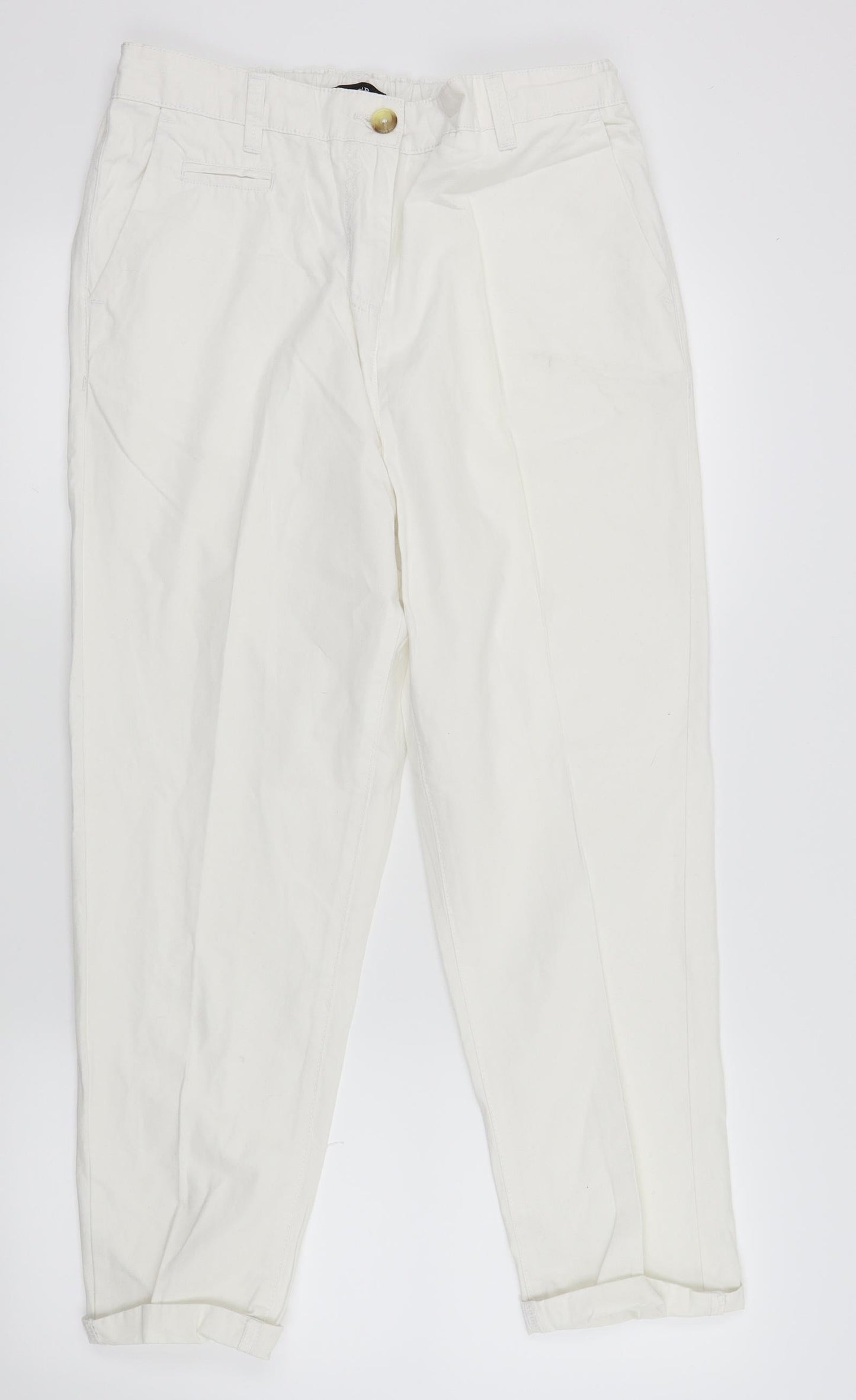 LABEL BE Womens White   Trousers  Size 12 L23 in