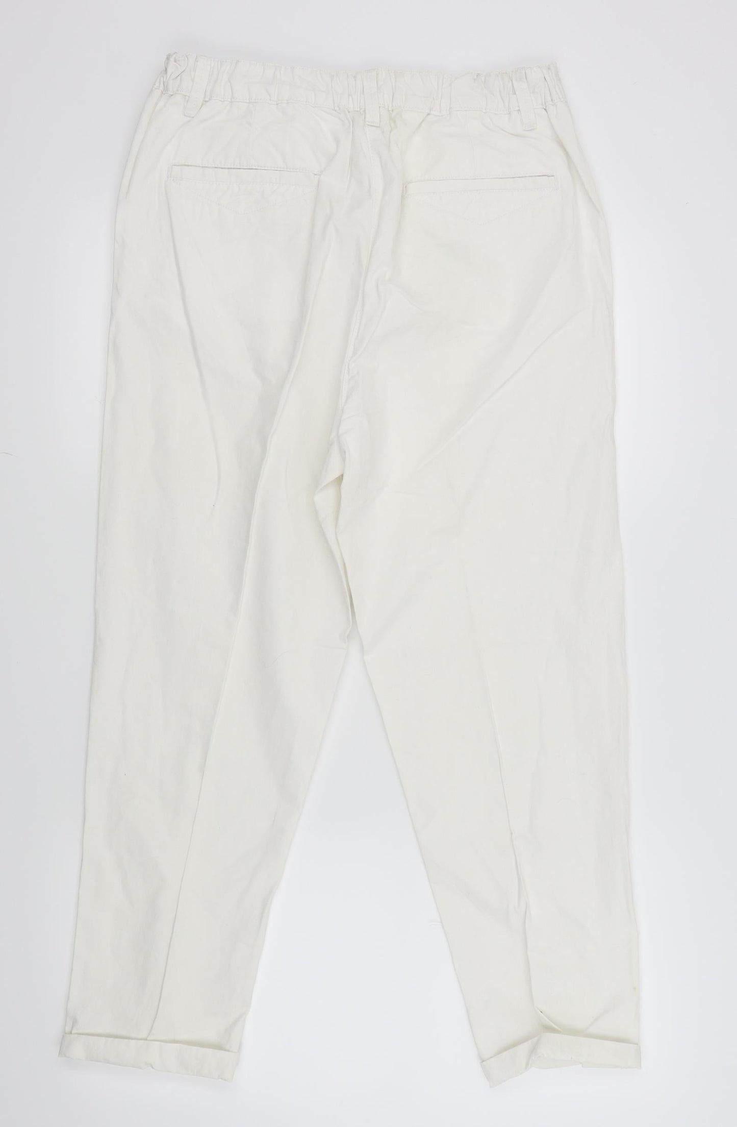LABEL BE Womens White   Trousers  Size 12 L23 in