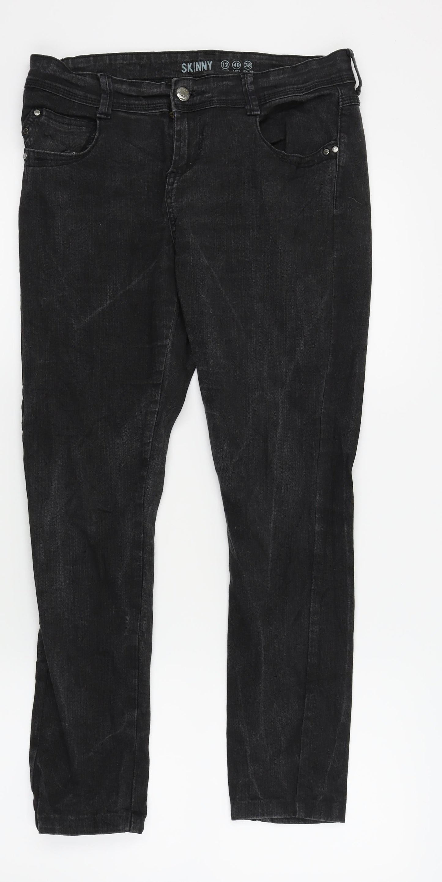 DENIM AND CO Womens Black   Skinny Jeans Size 12 L26 in