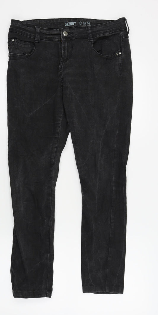 DENIM AND CO Womens Black   Skinny Jeans Size 12 L26 in
