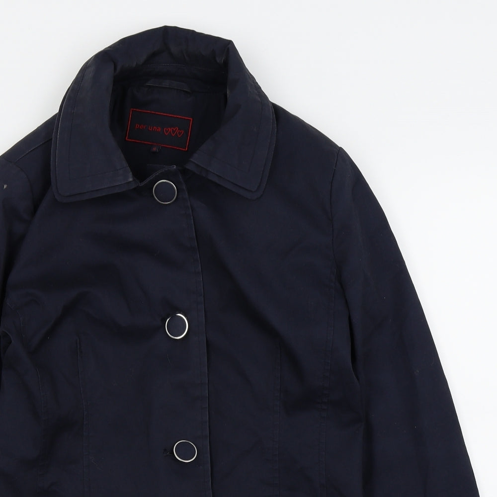 Per Una Womens Blue   Rain Coat Coat Size 12
