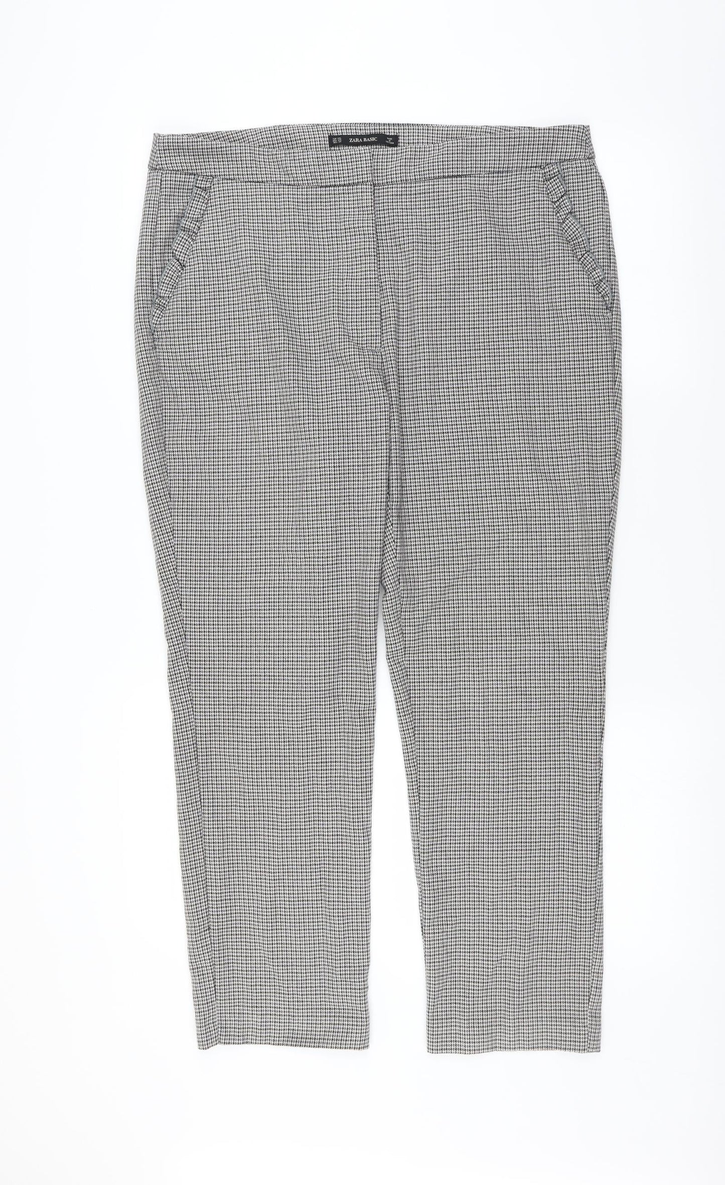 Zara Womens Grey Houndstooth  Trousers  Size 2XL L27 in
