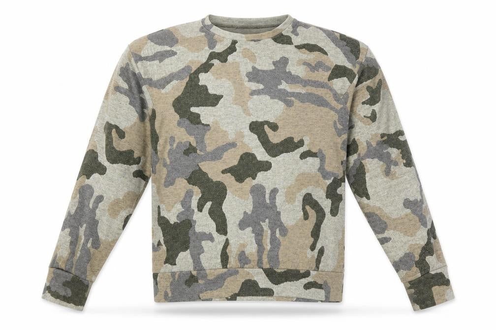 Select Mens Green Camouflage  Pullover Sweatshirt Size S