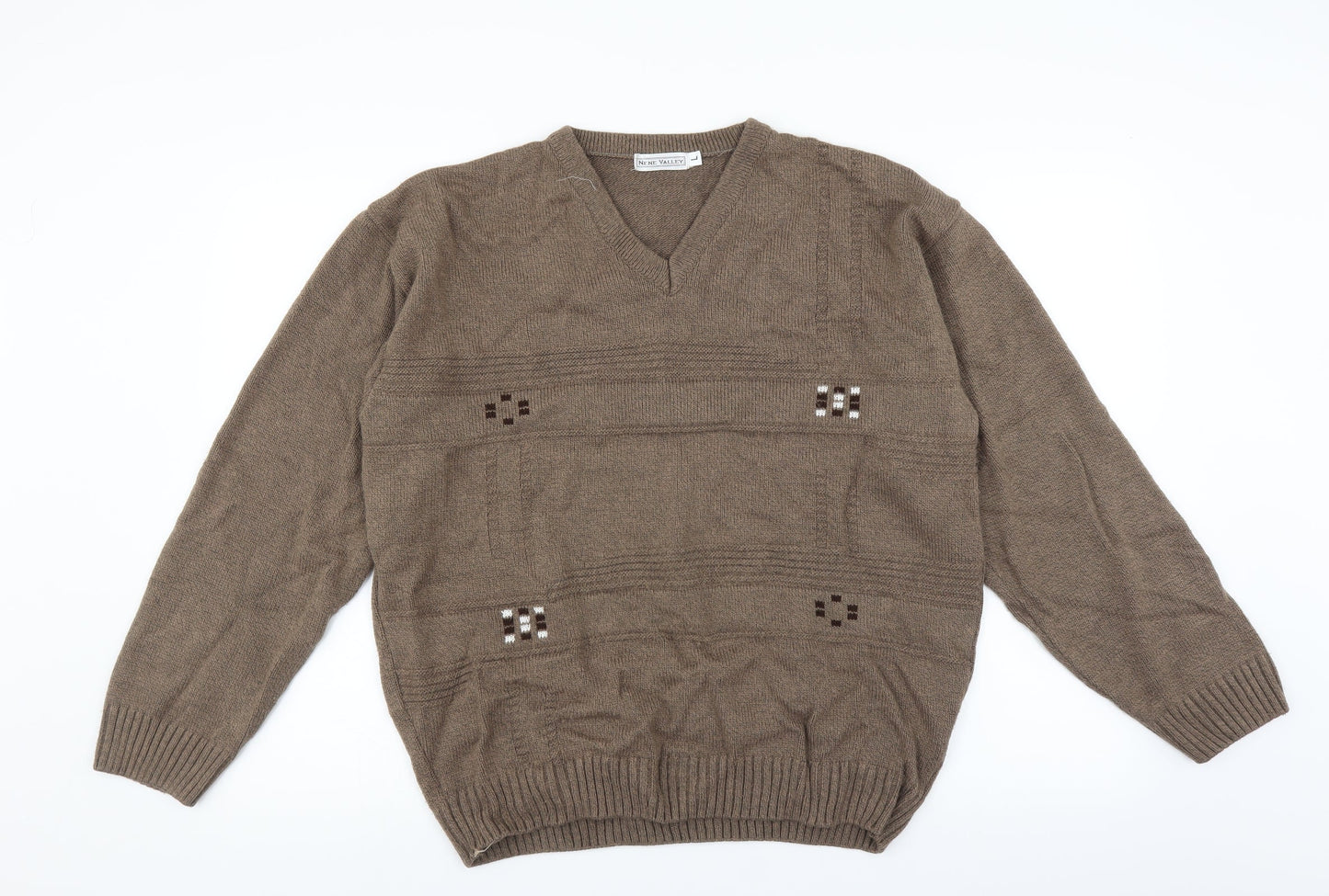 Nene Valley Mens Brown   Pullover Jumper Size L