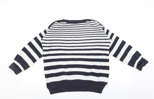 Marks and Spencer Womens Blue Striped  Pullover Jumper Size M
