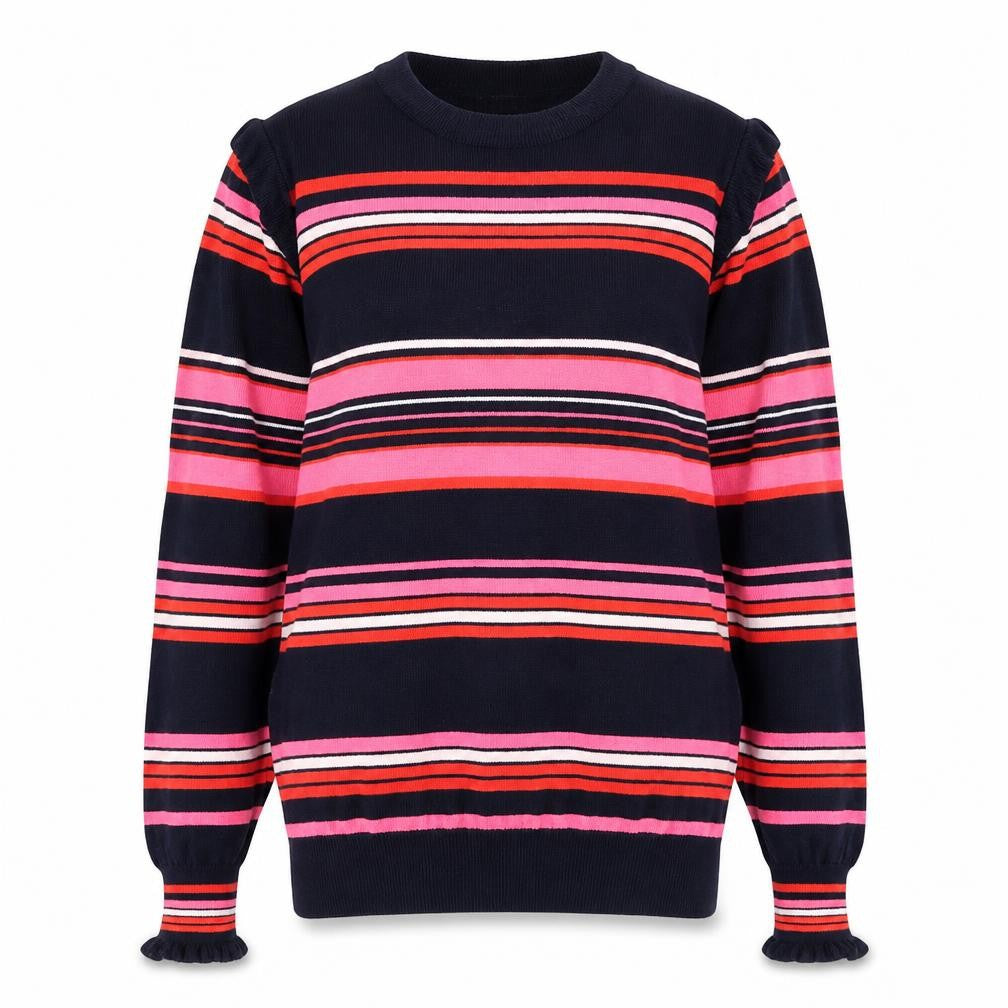 Oasis Womens Blue Striped  Pullover Jumper Size S