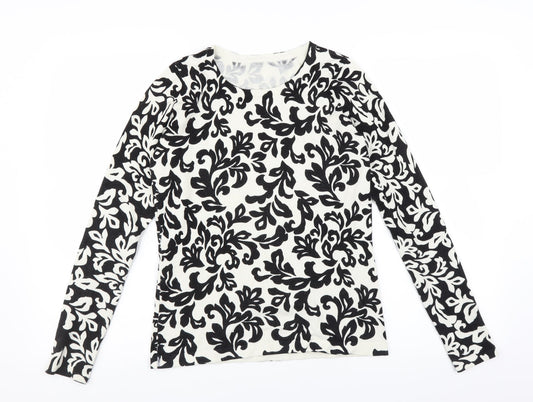 Preworn Womens Black Floral  Pullover Jumper Size M