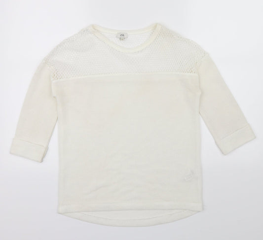 River Island Womens Beige   Pullover Jumper Size 6  - Netted top