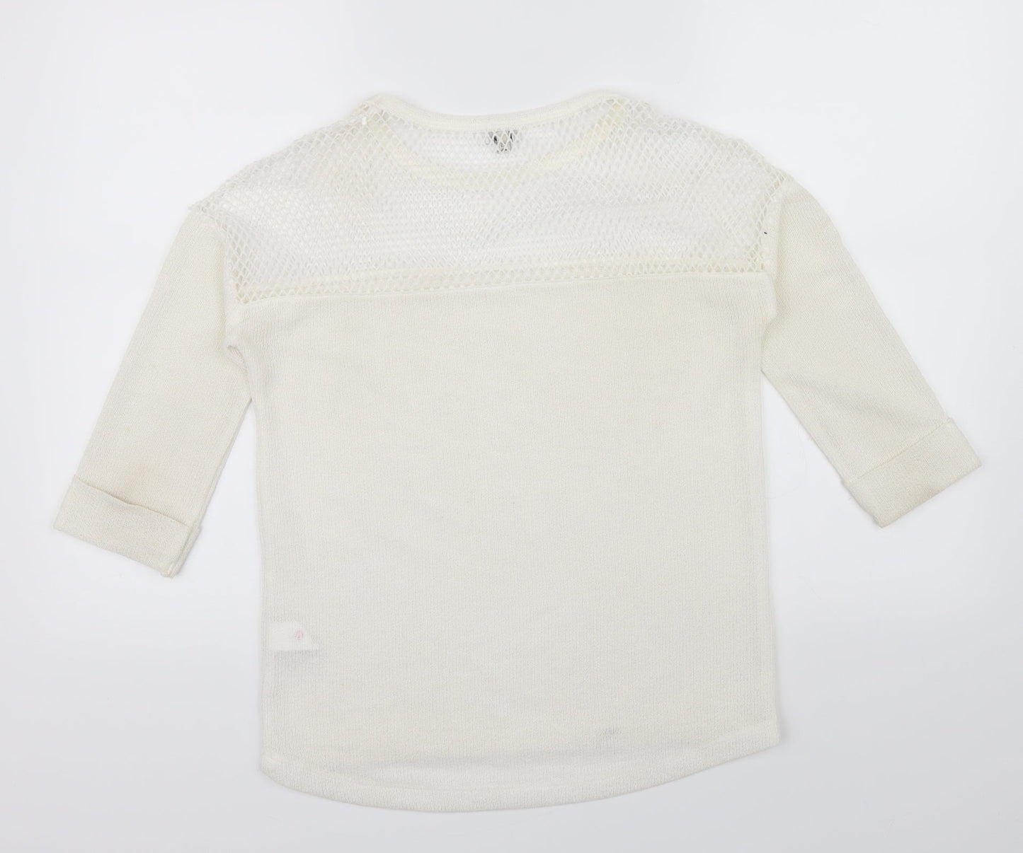 River Island Womens Beige   Pullover Jumper Size 6  - Netted top