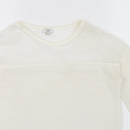 River Island Womens Beige   Pullover Jumper Size 6  - Netted top
