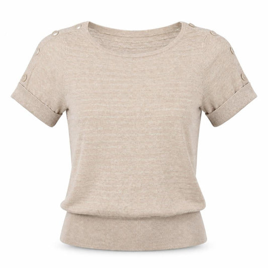 Debenhams Womens Brown Striped  Pullover Jumper Size 10  - metallic ,button details on shoulders