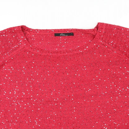Preloved BM Womens Pink   Pullover Jumper Size L  - Sequin detail - Detail
