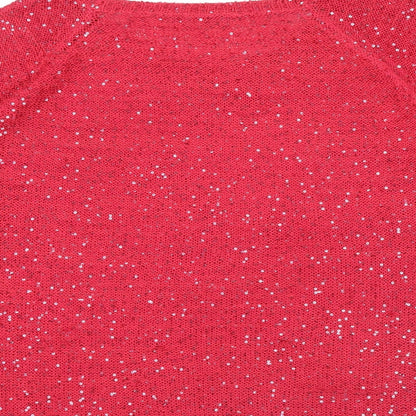 Preloved BM Womens Pink   Pullover Jumper Size L  - Sequin detail - Label