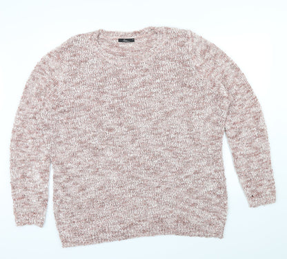 Preloved Bm collection Womens Pink   Henley Jumper Size XL  - sequin - Front