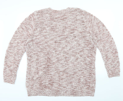 Preloved Bm collection Womens Pink   Henley Jumper Size XL  - sequin - Back