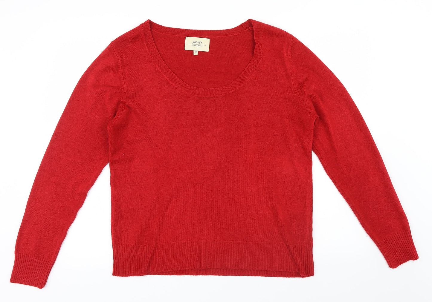 Papaya Womens Red   Henley Jumper Size 16