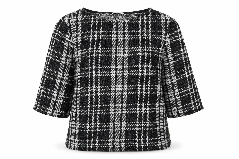 Peacocks Womens Black Check Knit Pullover Jumper Size 16