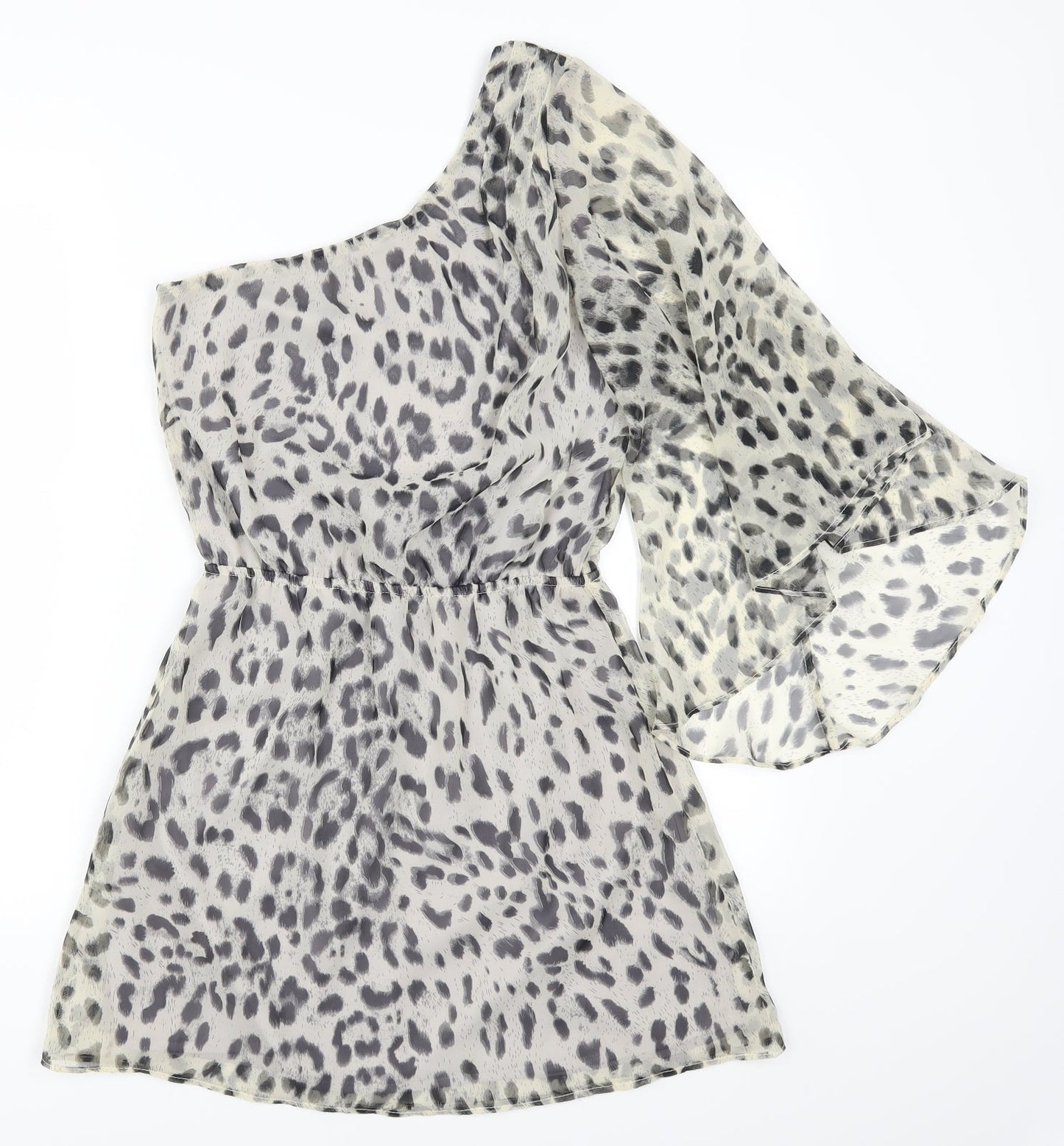 Miso Womens Grey Animal Print  Skater Dress  Size 8