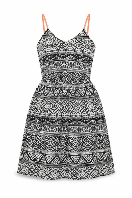 Atmosphere Womens Grey Geometric  Skater Dress  Size 8