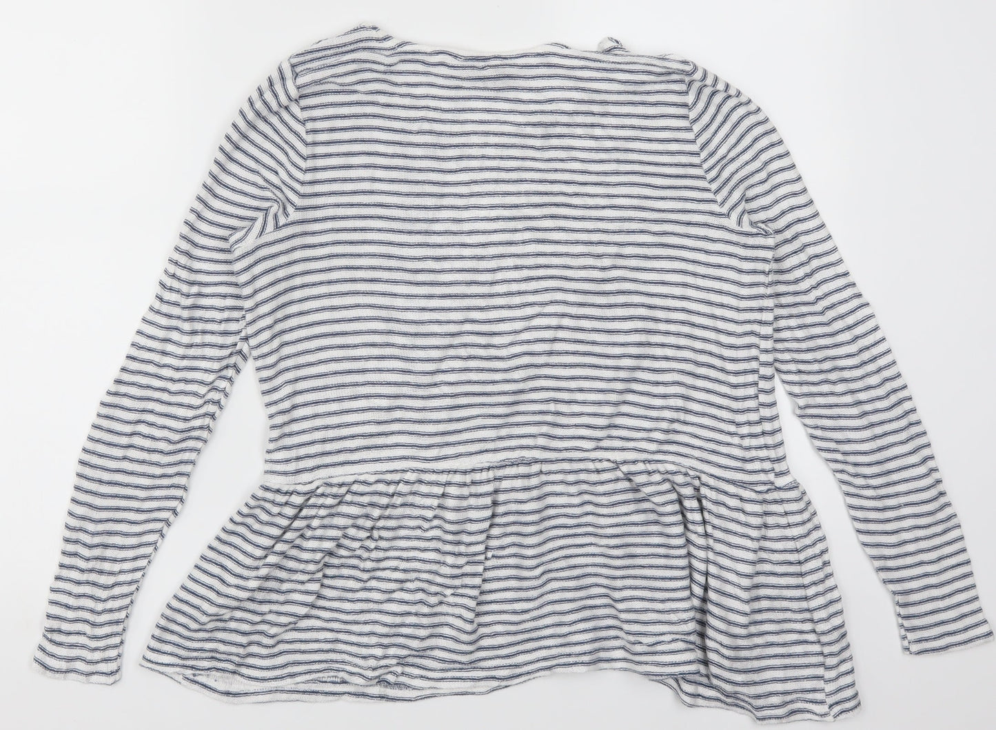 New Look Womens Blue Striped  Basic T-Shirt Size 6