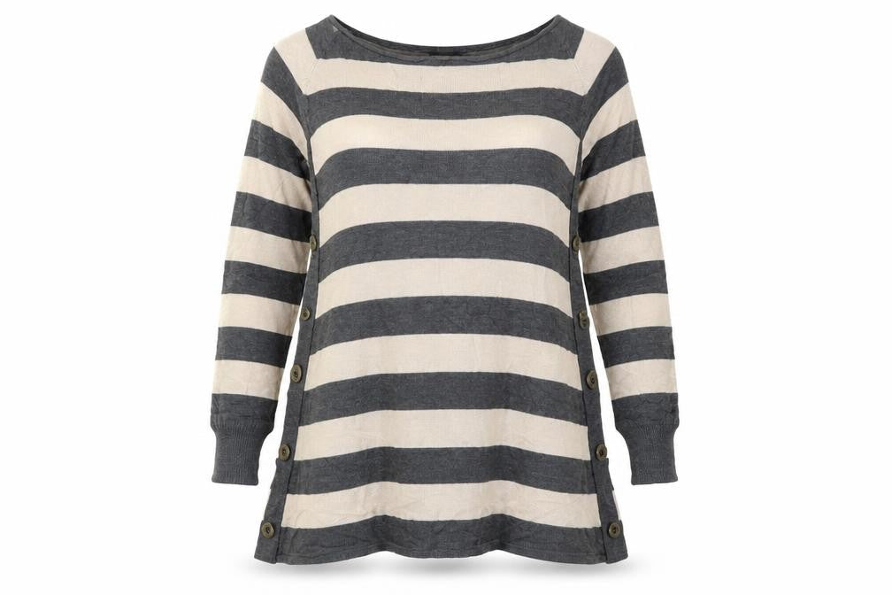 Marks & Spencer Womens Beige Striped  Pullover Jumper Size 8