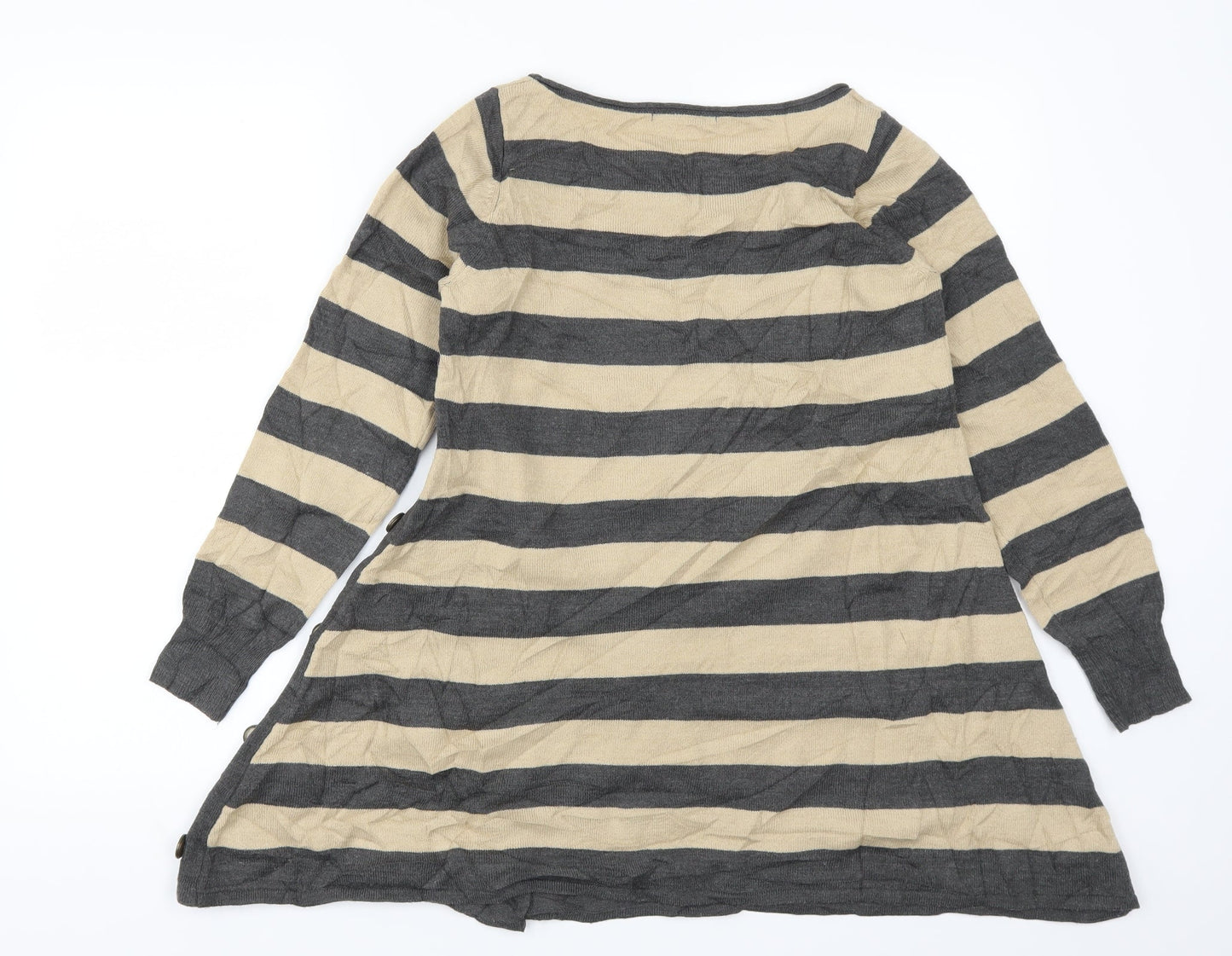 Marks and Spencer Womens Beige Striped  Pullover Jumper Size 8