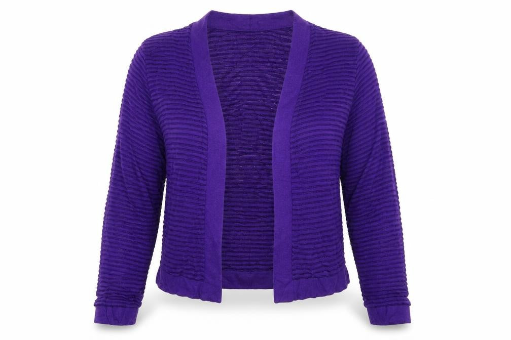 Bonmarché Womens Purple Striped Cardigan Jumper Size S