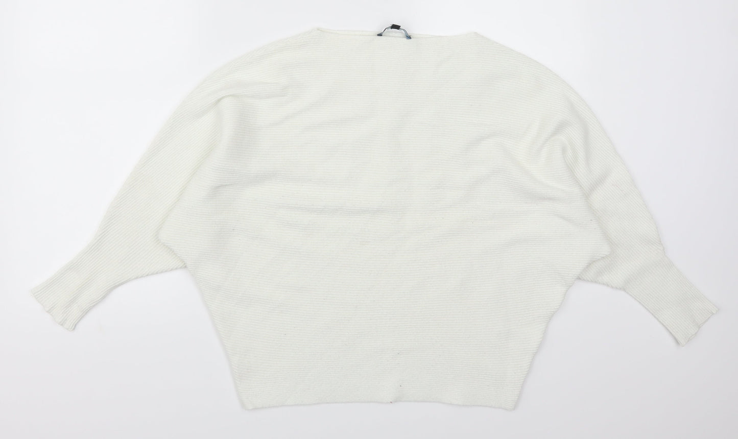 Joan Vass Womens White   Pullover Jumper Size M