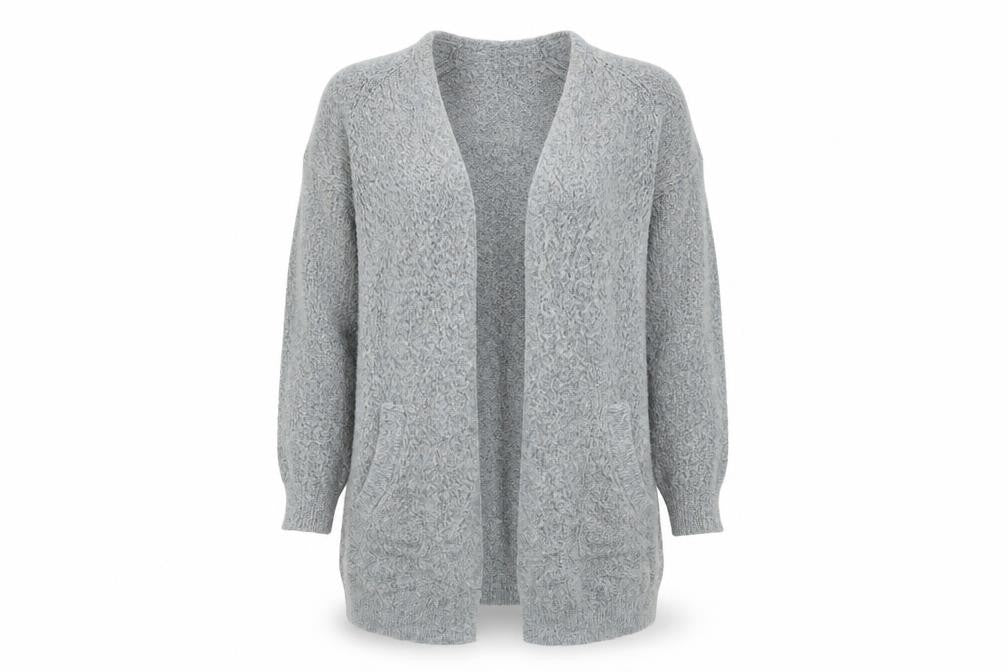 Pieces Womens Grey   Cardigan Jumper Size L