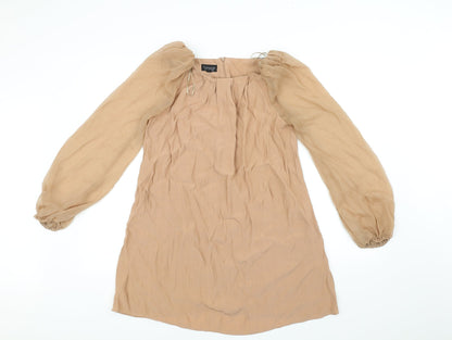 Preloved Topshop Womens Beige   A-Line  Size 10 - Front
