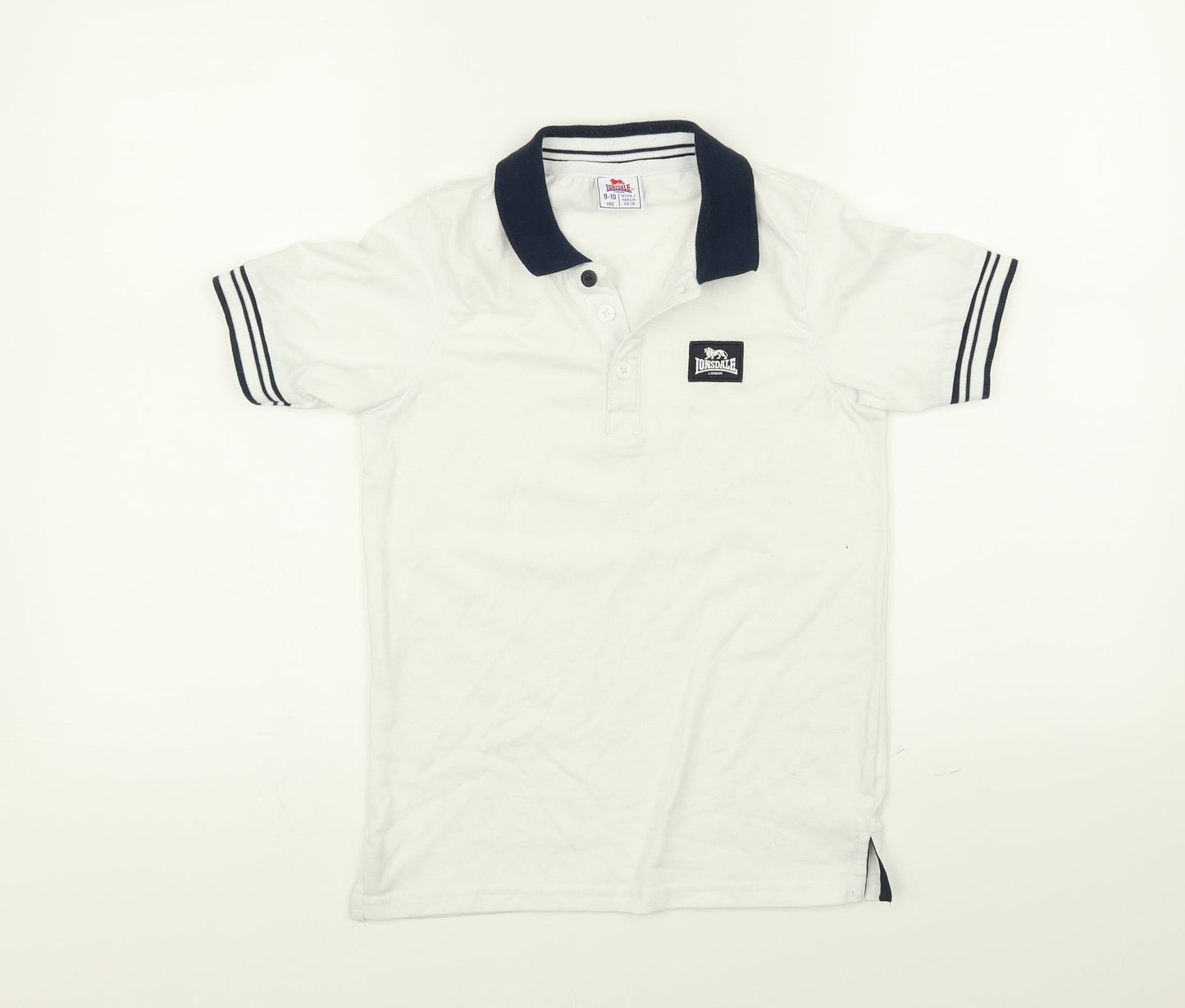 Lonsdale Boys White   Basic Polo Size 9-10 Years